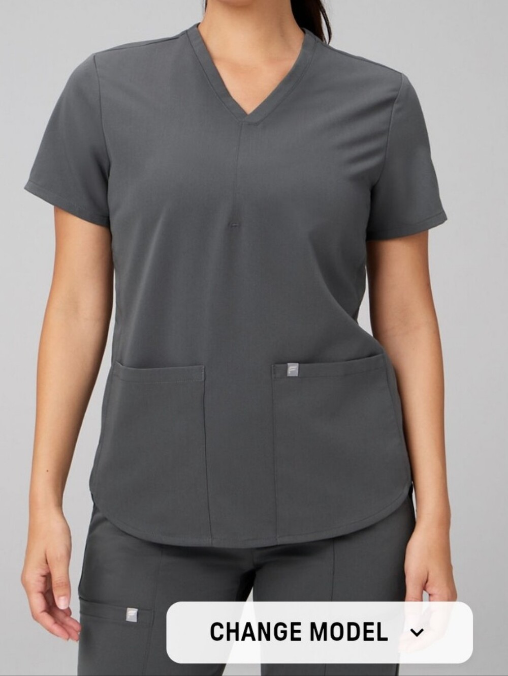 Fabletics Method Scrub Top Medium Gray Grey